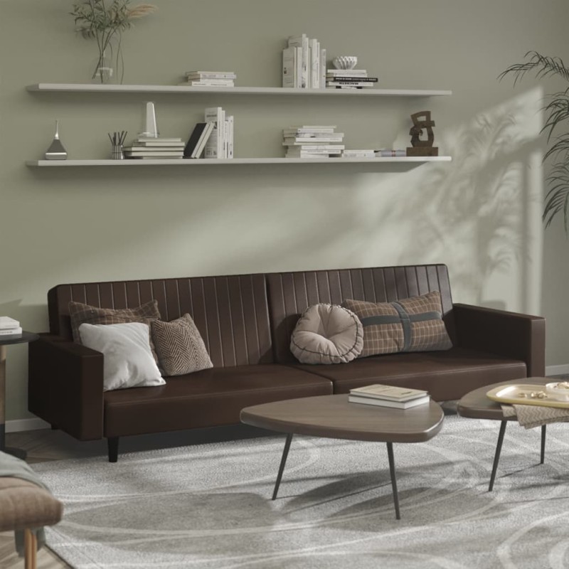 vidaXL Schlafsofa 2-Sitzer Braun Kunstleder vidaXL Schlafsofa 2-Sitzer Braun Kunstleder