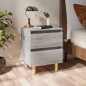 vidaXL Nachttisch mit Massivholz-Beinen Grau Sonoma 40x35x50 cm vidaXL Nachttisch mit Massivholz-Beinen Grau Sonoma 40x35x50 cm