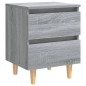 vidaXL Nachttisch mit Massivholz-Beinen Grau Sonoma 40x35x50 cm vidaXL Nachttisch mit Massivholz-Beinen Grau Sonoma 40x35x50 cm