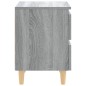 vidaXL Nachttisch mit Massivholz-Beinen Grau Sonoma 40x35x50 cm vidaXL Nachttisch mit Massivholz-Beinen Grau Sonoma 40x35x50 cm