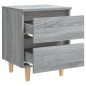 vidaXL Nachttisch mit Massivholz-Beinen Grau Sonoma 40x35x50 cm vidaXL Nachttisch mit Massivholz-Beinen Grau Sonoma 40x35x50 cm