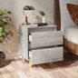 vidaXL Nachttisch mit Massivholz-Beinen Grau Sonoma 40x35x50 cm vidaXL Nachttisch mit Massivholz-Beinen Grau Sonoma 40x35x50 cm
