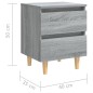 vidaXL Nachttisch mit Massivholz-Beinen Grau Sonoma 40x35x50 cm vidaXL Nachttisch mit Massivholz-Beinen Grau Sonoma 40x35x50 cm