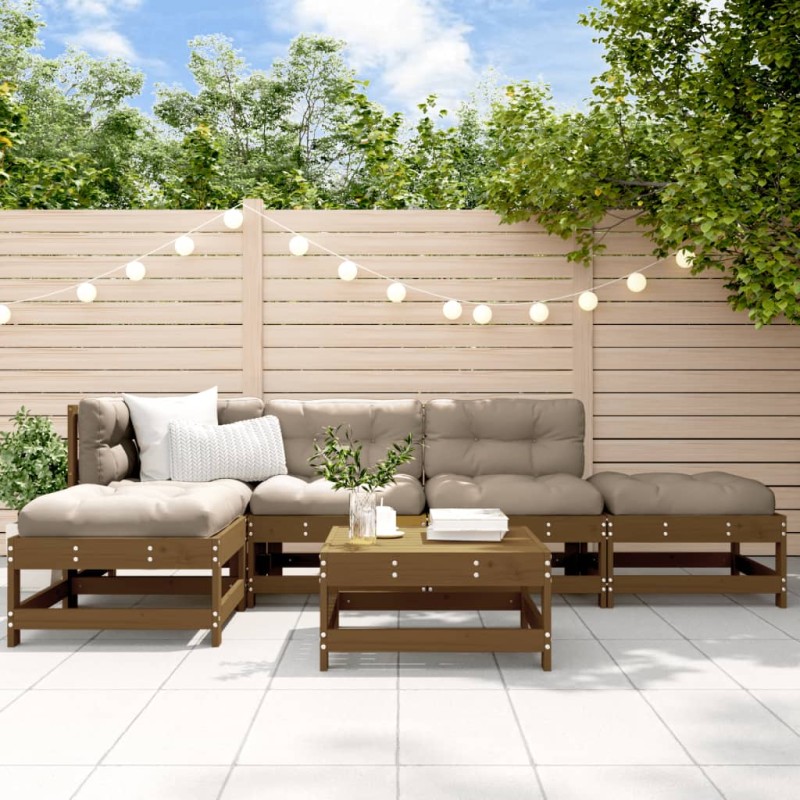 vidaXL 6-tlg. Garten-Lounge-Set Honigbraun Massivholz Kiefer vidaXL 6-tlg. Garten-Lounge-Set Honigbraun Massivholz Kiefer