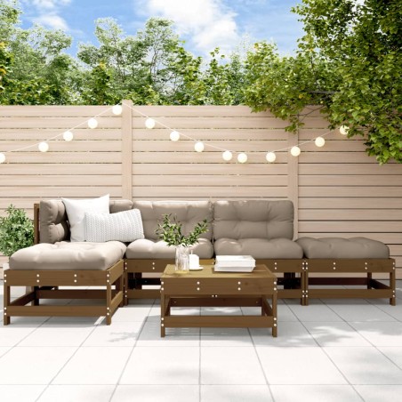 vidaXL 6-tlg. Garten-Lounge-Set Honigbraun Massivholz Kiefer
