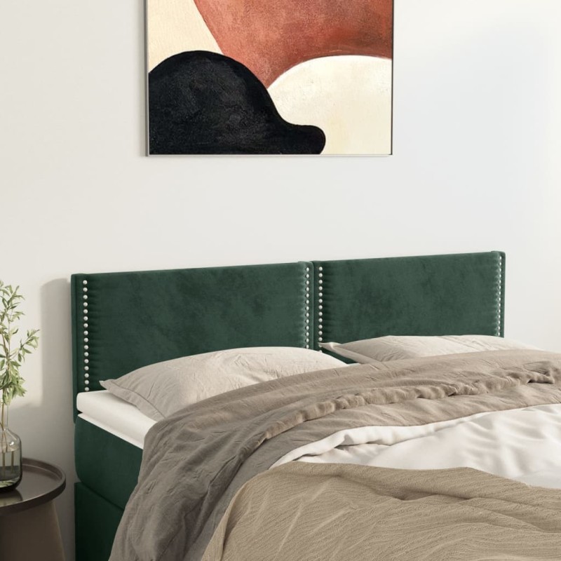 vidaXL Kopfteile 2 Stk. Dunkelgrün 72x5x78/88 cm Samt vidaXL Kopfteile 2 Stk. Dunkelgrün 72x5x78/88 cm Samt