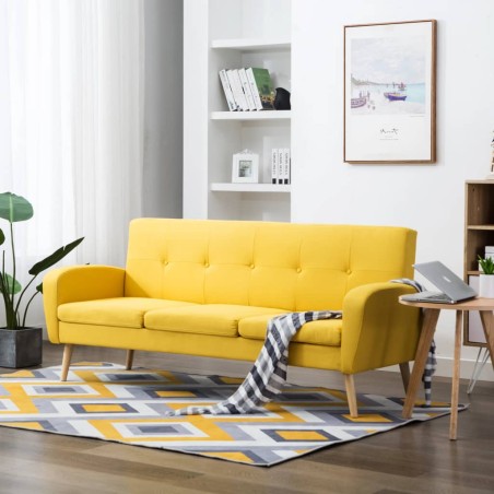 vidaXL 3-Sitzer-Sofa Stoff Gelb 