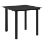 3-tlg. Garten-Essgruppe Schwarz PVC Rattan 3-tlg. Garten-Essgruppe Schwarz PVC Rattan