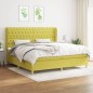 vidaXL Boxspringbett mit Matratze Grün 200x200 cm Stoff vidaXL Boxspringbett mit Matratze Grün 200x200 cm Stoff