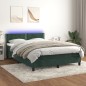vidaXL Boxspringbett mit Matratze & LED Dunkelgrün 140x190 cm Samt vidaXL Boxspringbett mit Matratze & LED Dunkelgrün 140x190 cm Samt