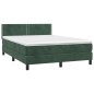 vidaXL Boxspringbett mit Matratze & LED Dunkelgrün 140x190 cm Samt vidaXL Boxspringbett mit Matratze & LED Dunkelgrün 140x190 cm Samt