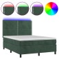 vidaXL Boxspringbett mit Matratze & LED Dunkelgrün 140x190 cm Samt vidaXL Boxspringbett mit Matratze & LED Dunkelgrün 140x190 cm Samt