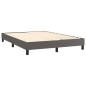 vidaXL Boxspringbett mit Matratze & LED Grau 140x200 cm Kunstleder vidaXL Boxspringbett mit Matratze & LED Grau 140x200 cm Kunstleder