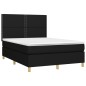 vidaXL Boxspringbett mit Matratze & LED Schwarz 140x200 cm Stoff vidaXL Boxspringbett mit Matratze & LED Schwarz 140x200 cm Stoff