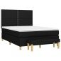 vidaXL Boxspringbett mit Matratze Schwarz 140x200 cm Stoff vidaXL Boxspringbett mit Matratze Schwarz 140x200 cm Stoff