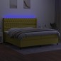 vidaXL Boxspringbett mit Matratze & LED Grün 200x200 cm Stoff vidaXL Boxspringbett mit Matratze & LED Grün 200x200 cm Stoff