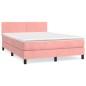 vidaXL Boxspringbett mit Matratze Rosa 140x200 cm Samt vidaXL Boxspringbett mit Matratze Rosa 140x200 cm Samt