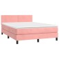 vidaXL Boxspringbett mit Matratze Rosa 140x200 cm Samt vidaXL Boxspringbett mit Matratze Rosa 140x200 cm Samt
