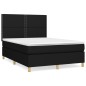 vidaXL Boxspringbett mit Matratze Schwarz 140x190 cm Stoff vidaXL Boxspringbett mit Matratze Schwarz 140x190 cm Stoff