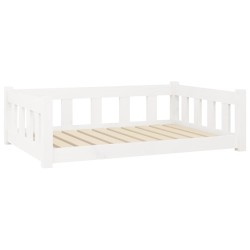 vidaXL Hundebett Weiß 95,5x65,5x28 cm Massivholz Kiefer