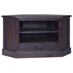 vidaXL Eck-TV-Schrank Hellschwarz 80x40x49 cm Massivholz Mahagoni