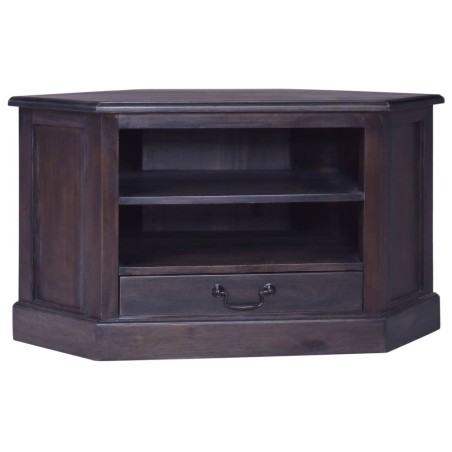 vidaXL Eck-TV-Schrank Hellschwarz 80x40x49 cm Massivholz Mahagoni