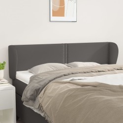 vidaXL Kopfteil mit Ohren Grau 147x23x78/88 cm Kunstleder