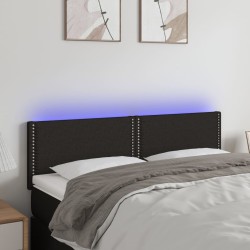 vidaXL LED Kopfteil Schwarz 144x5x78/88 cm Stoff