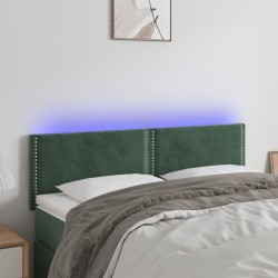 vidaXL LED Kopfteil Dunkelgrün 144x5x78/88 cm Samt