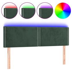 vidaXL LED Kopfteil Dunkelgrün 144x5x78/88 cm Samt