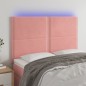 vidaXL LED Kopfteil Rosa 144x5x118/128 cm Samt vidaXL LED Kopfteil Rosa 144x5x118/128 cm Samt