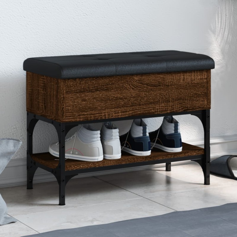 vidaXL Schuhbank Braun Eichen-Optik 62x32x45 cm Holzwerkstoff vidaXL Schuhbank Braun Eichen-Optik 62x32x45 cm Holzwerkstoff
