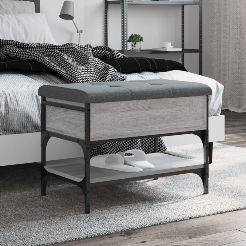 vidaXL Schuhbank Grau Sonoma 62x42x45 cm Holzwerkstoff vidaXL Schuhbank Grau Sonoma 62x42x45 cm Holzwerkstoff