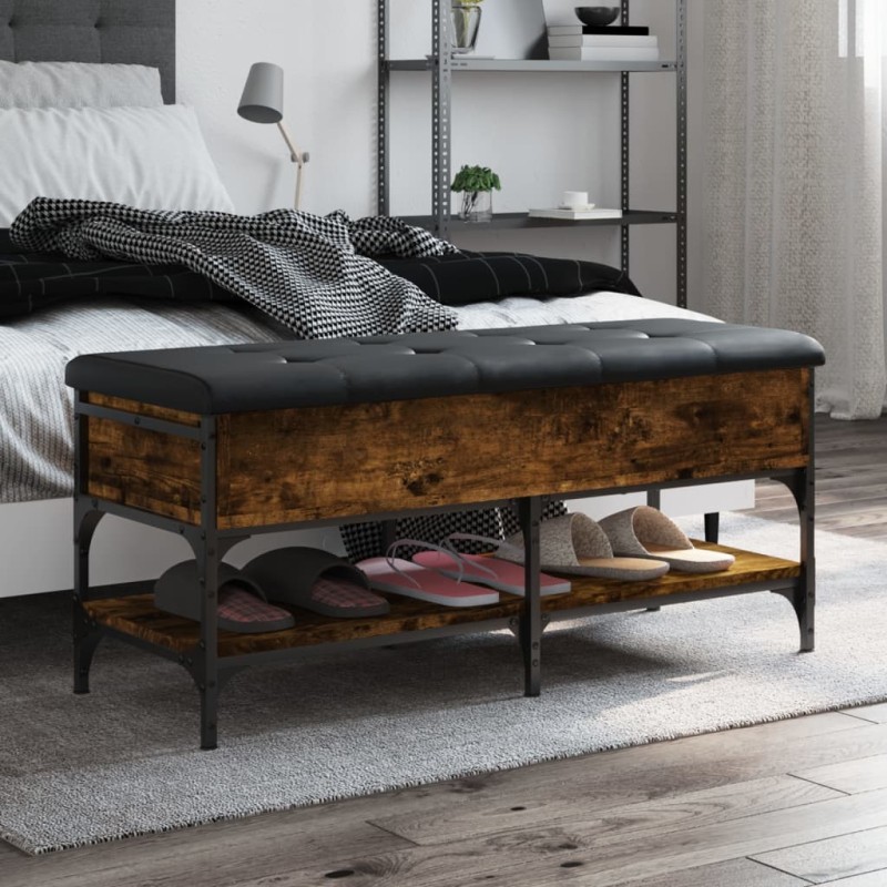 vidaXL Schuhbank Räuchereiche 102x42x45 cm Holzwerkstoff vidaXL Schuhbank Räuchereiche 102x42x45 cm Holzwerkstoff