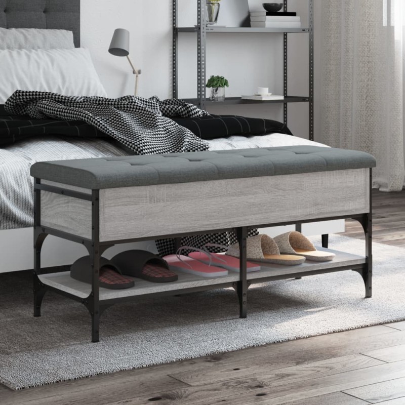 vidaXL Schuhbank Grau Sonoma 102x42x45 cm Holzwerkstoff vidaXL Schuhbank Grau Sonoma 102x42x45 cm Holzwerkstoff