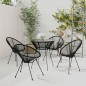5-tlg. Garten-Essgruppe PVC Rattan Schwarz 5-tlg. Garten-Essgruppe PVC Rattan Schwarz