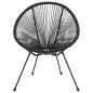 5-tlg. Garten-Essgruppe PVC Rattan Schwarz 5-tlg. Garten-Essgruppe PVC Rattan Schwarz