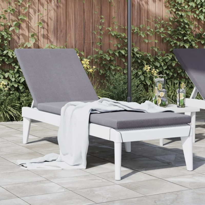 vidaXL Sonnenliege mit Auflage Weiß 186x60x29 cm PP vidaXL Sonnenliege mit Auflage Weiß 186x60x29 cm PP