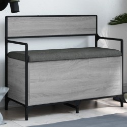 vidaXL Sitzbank mit Stauraum Grau Sonoma 85,5x42x73,5 cm Holzwerkstoff