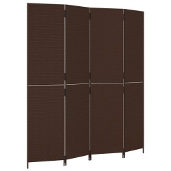 vidaXL Paravent 4-tlg. Braun Poly Rattan