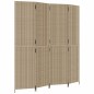 vidaXL Paravent 4-tlg. Beige Poly Rattan vidaXL Paravent 4-tlg. Beige Poly Rattan