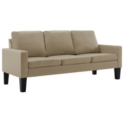 vidaXL 3-Sitzer-Sofa Cappuccino-Braun Kunstleder