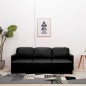 vidaXL Modulares 3-Sitzer Schlafsofa Schwarz Kunstleder vidaXL Modulares 3-Sitzer Schlafsofa Schwarz Kunstleder