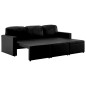 vidaXL Modulares 3-Sitzer Schlafsofa Schwarz Kunstleder vidaXL Modulares 3-Sitzer Schlafsofa Schwarz Kunstleder
