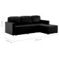 vidaXL Modulares 3-Sitzer Schlafsofa Schwarz Kunstleder vidaXL Modulares 3-Sitzer Schlafsofa Schwarz Kunstleder