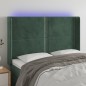 vidaXL LED Kopfteil Dunkelgrün 147x16x118/128 cm Samt