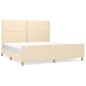 vidaXL Bettgestell mit Kopfteil Creme 160x200 cm Stoff vidaXL Bettgestell mit Kopfteil Creme 160x200 cm Stoff