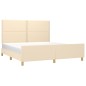 vidaXL Bettgestell mit Kopfteil Creme 160x200 cm Stoff vidaXL Bettgestell mit Kopfteil Creme 160x200 cm Stoff