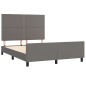 vidaXL Bettgestell mit Kopfteil Grau 140x190 cm Kunstleder vidaXL Bettgestell mit Kopfteil Grau 140x190 cm Kunstleder