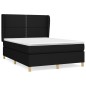 vidaXL Boxspringbett mit Matratze Schwarz 140x190 cm Stoff vidaXL Boxspringbett mit Matratze Schwarz 140x190 cm Stoff